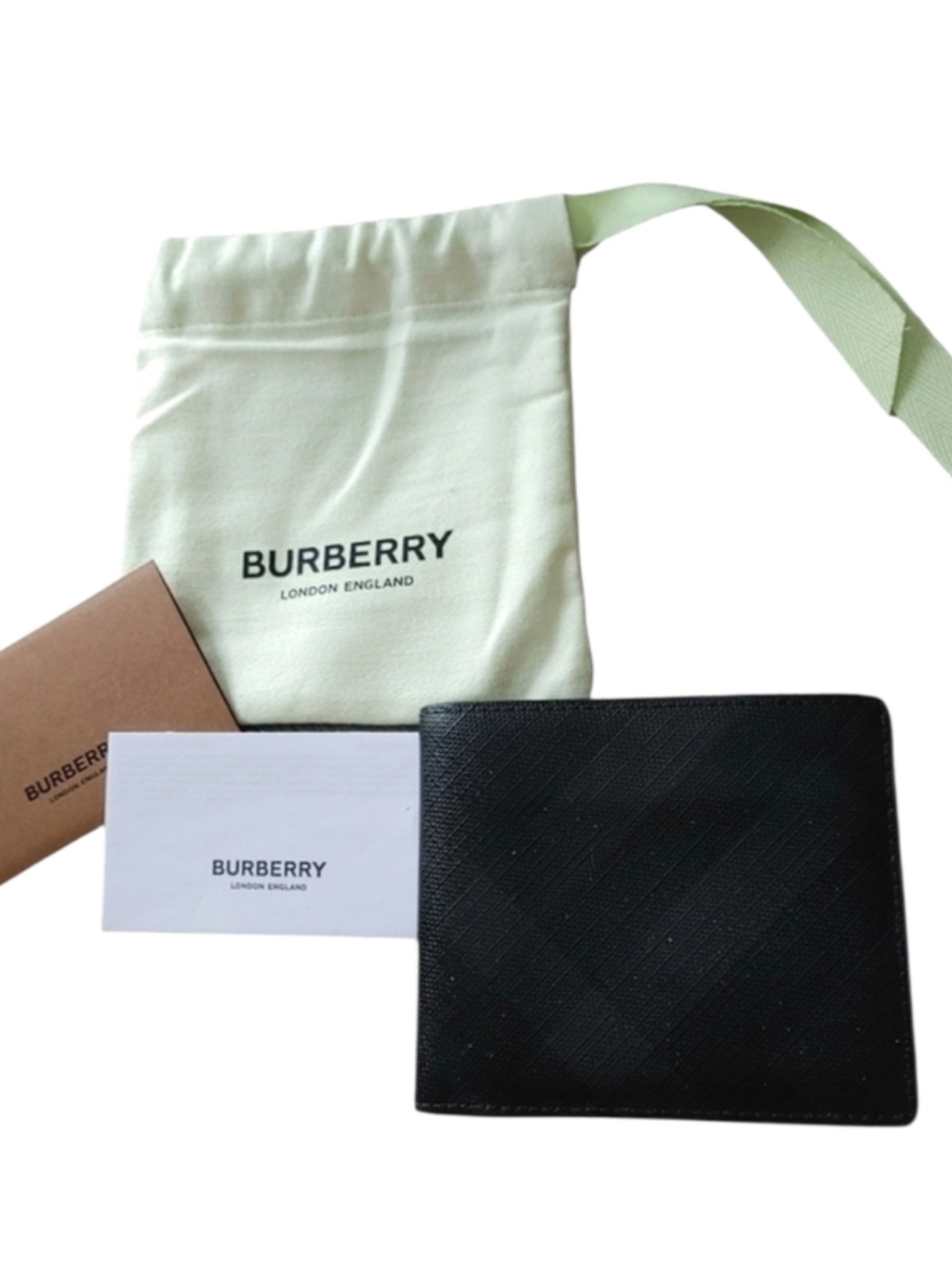 Burberry Check Print Coated Canvas with Leather Bifold Wallet